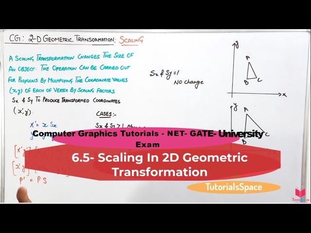 6.5- Scaling In 2 Dimensional Transformation In Computer Graphics In Hindi | Scaling Transformation