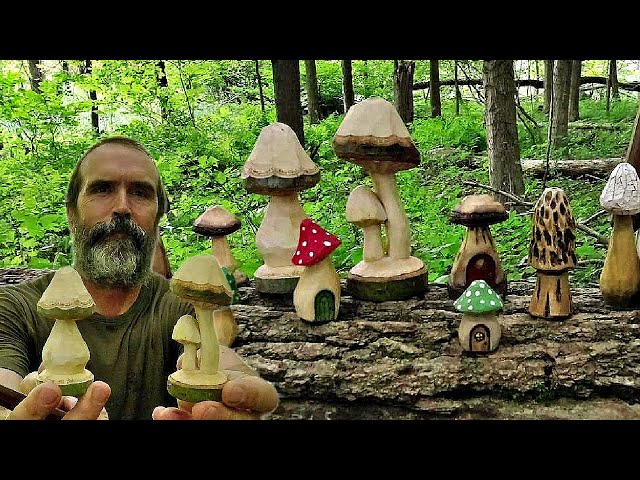 Ultimate Simple and Fun Whittle -Carving a Simple Mushroom in a Branch or Dowel