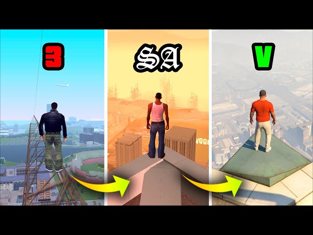 JUMPING from the TALLEST BUILDING in GTA Games (Evolution)