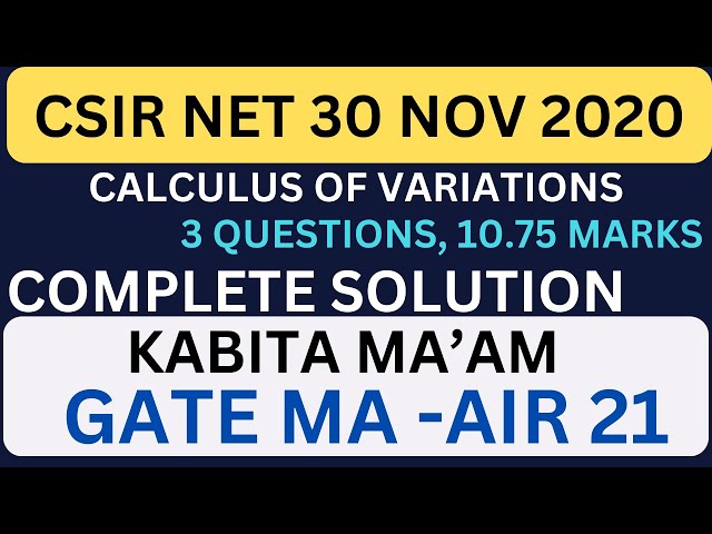 CSIR NET 30 NOVEMBER 2020 COV COMPLETE SOLUTION