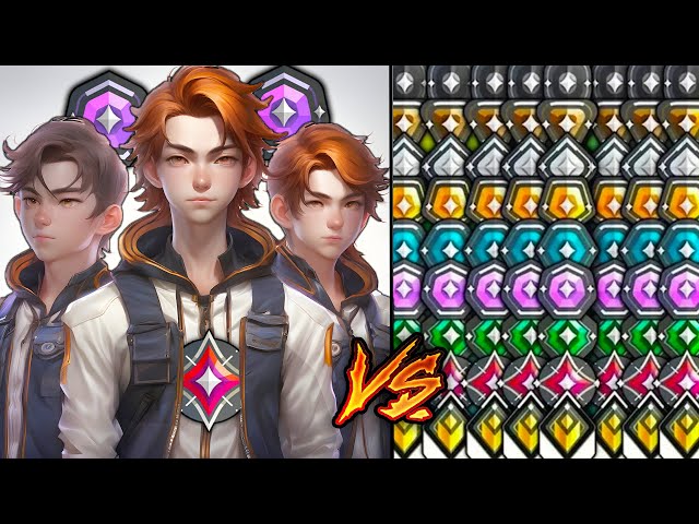 Triplet Brothers VS 5 of Every Rank, until they lose