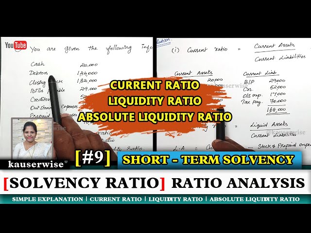 Ratio analysis Short-term solvency ratio | Current | Quick | Absolute liquidity ratio | Kauserwise
