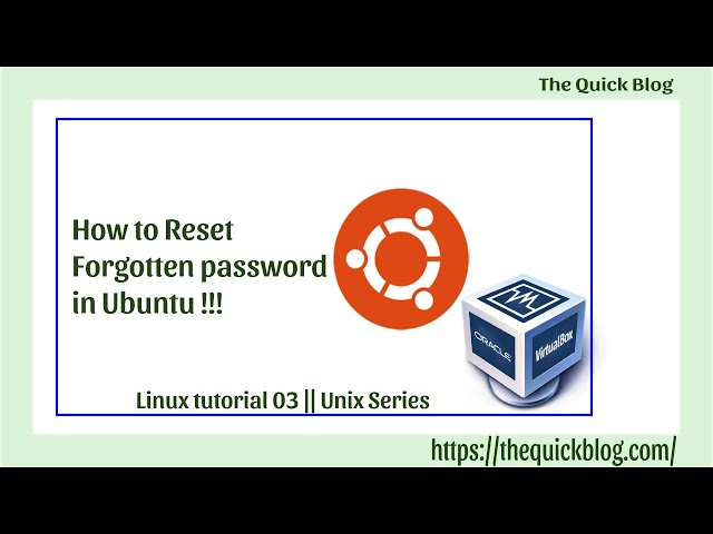 How to reset ubuntu password in virtualbox || 2 min fix