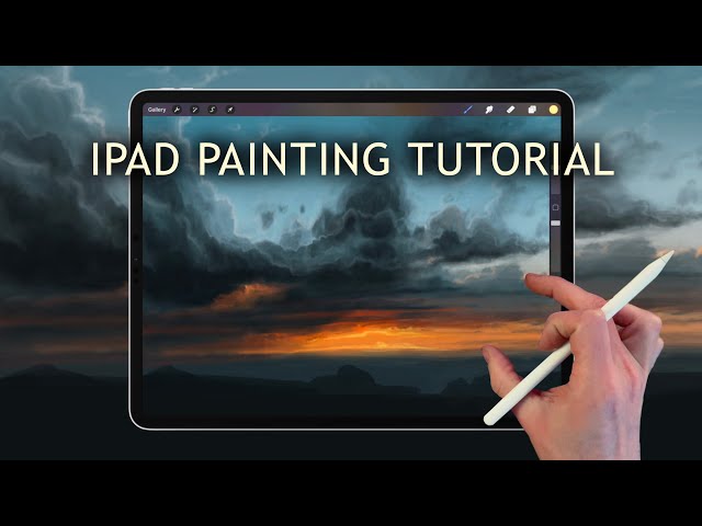 Apple Pencil drawing / iPad Pro Painting Demo, How to paint sky in Procreate art app