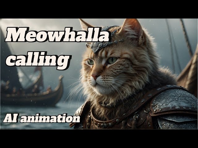 Valhalla calling me. Cat viking Ai animation.