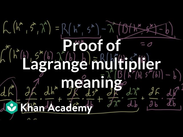 Proof for the meaning of Lagrange multipliers | Multivariable Calculus | Khan Academy