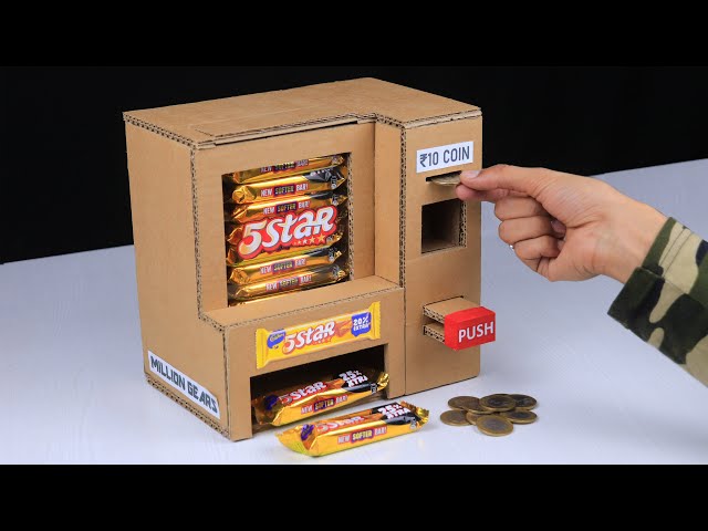 How to Make A Chocolate Vending Machine From Cardboard Without DC Motor