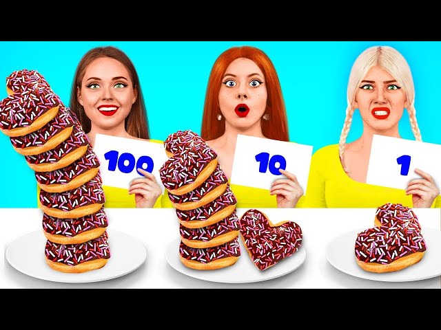 100 Layers of Food Challenge | Eating Bubble Gum vs Chocolate Food by RATATA POWER