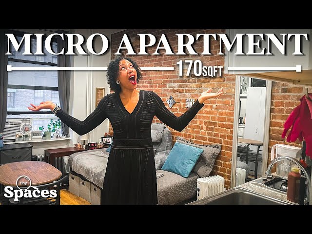Touring a NYC Micro Apartment ( 170sqft  ) | Tiny Spaces
