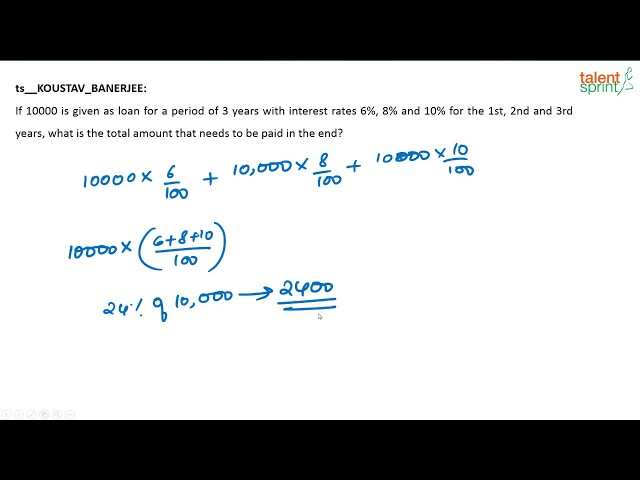 Practice Question on Simple Interest and Compound Interest | Additional Example 2 | TalentSprint