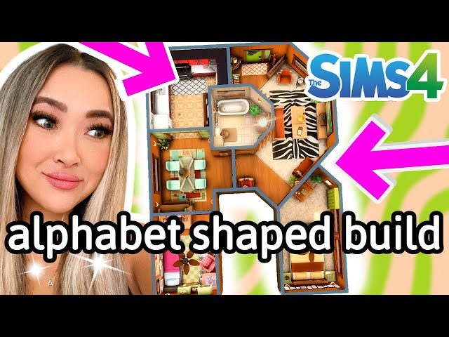 Building a retro house using letters of the alphabet! Sims 4: Alphabet Build Challenge | Part 18