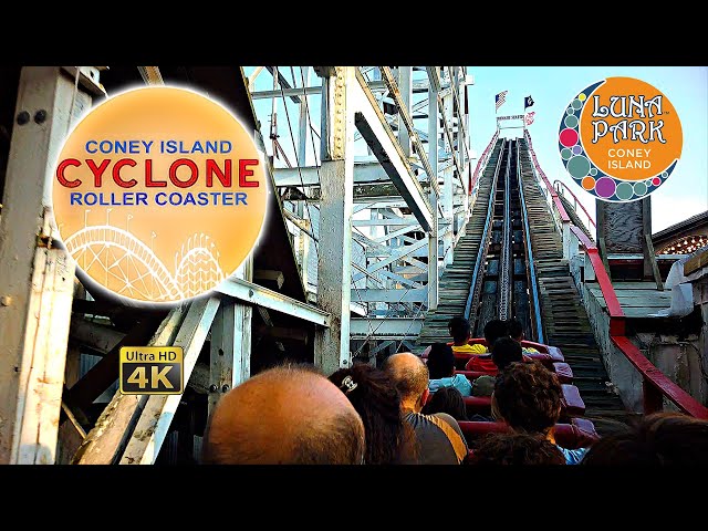 July 2023 Coney Island Cyclone On Ride 4K POV Luna Park Coney Island