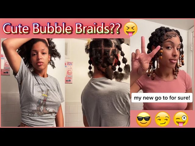 🥺WOWW~ Easy Bubble Braids Trying!! Tutorial For Bubble Braids | Knotless Box Braids | Cute!!