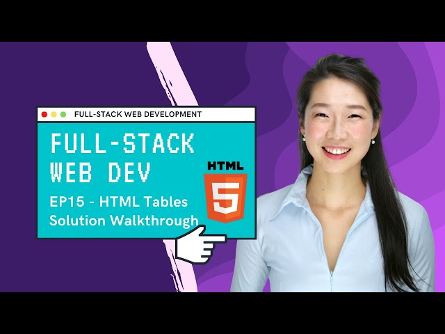 HTML Tables Solution Walkthrough
