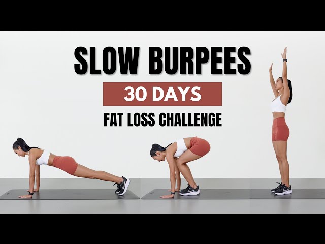 6 MIN SLOW BURPEES FAT LOSS - 30 Days Challenge! 5 Variations for 50 reps