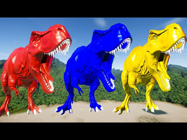 All Dinosaurs Fighting Captain America TRex vs Green IRex, Spidey, Joker, King Shark Jurassic World