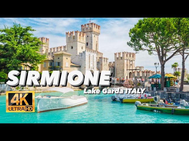 Sirmione, Lake Garda, Italy & Grotte di Catullo Roman Ruins -  4K "WALKING FULL CITY TOUR
