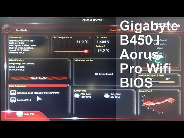 Gigabyte B450 I Aorus Pro Wifi BIOS