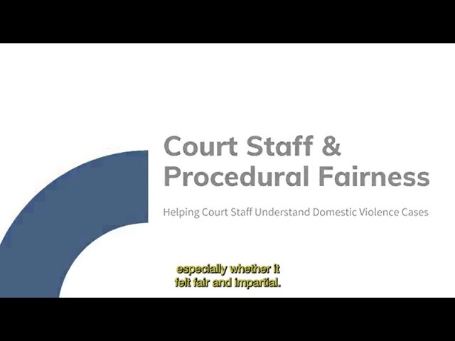 Helping Court Staff Understand Domestic Violence Cases -Part III- Court Staff & Procedural Fairness