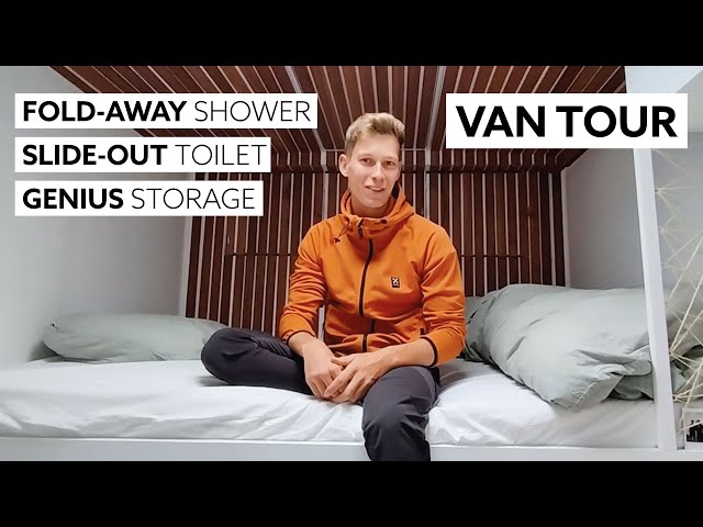 LUXURY CAMPERVAN 🔥 built w/ RECYCLED MATERIALS | HIGH SECURITY 🔒 & TOTALLY UNIQUE Shower & Garage 🚐