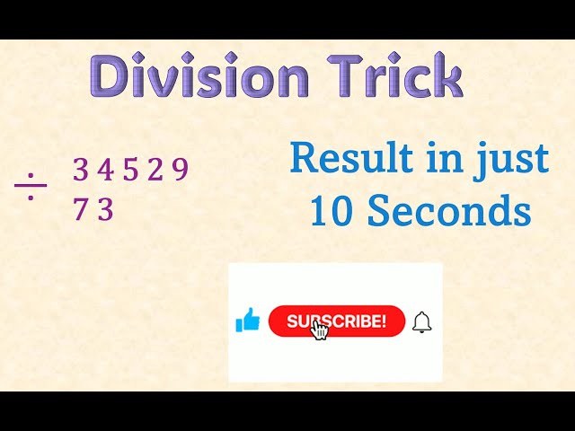 10 Second Division Trick | Maths Division Trick | Fast Division Calculation Trick