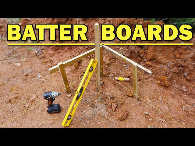 Installing Batter Boards with String Line [Shop Foundation]