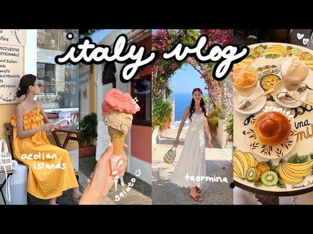 italy vlog🇮🇹 sicily, taormina, aeolian islands, boat tour, pistachio pasta, granita, wandering italy