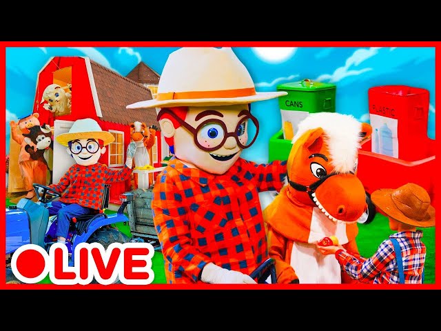 🔴 LIVE | ANIMALS, TRACTORS AND RECYCLING 🚜 Kids Pretend To Play Compilation