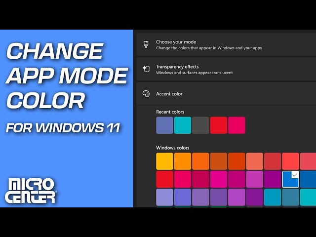 How to Change App Mode Color in Windows 11 | Micro Center Tech Support