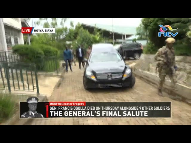 CDF General Francis Ogolla's body arrives at the Obama Foundation in Siaya
