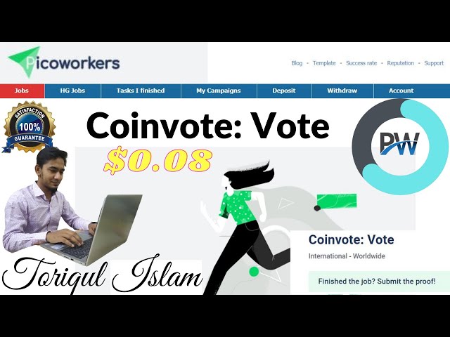 How to do website vote/Coin vote at picoworker.