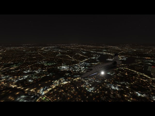 MSFS London City (EGLC) - Paris-Le Bourget (LFPB) full night flight C700 Citation Longitude