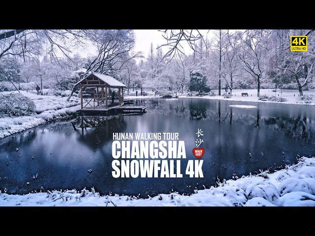 Changsha's Snowfall Walking Tour, The Biggest Snow In Last 10 Years | Hunan, China | 4K HDR | 长沙大雪