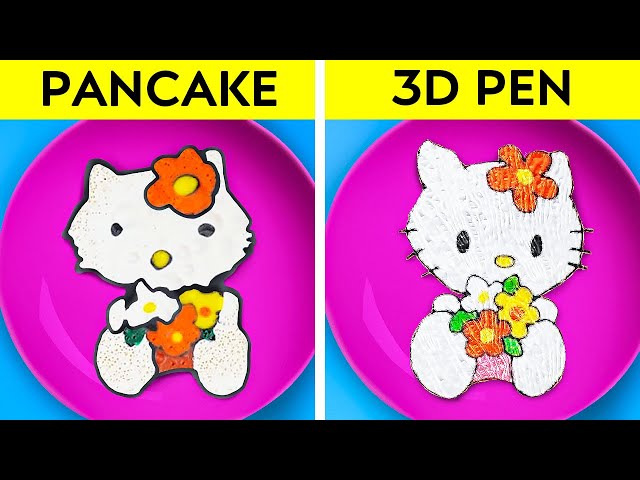 PANCAKE VS 3D ART! Ultimate Creative Dilemma || RICH vs BROKE Challenge By 123 GO Genius!