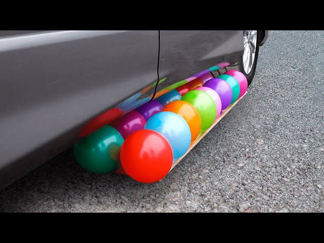 Crushing Crunchy & Soft Things by Car! Coca Cola, Fanta, Mirinda Balloons vs Car