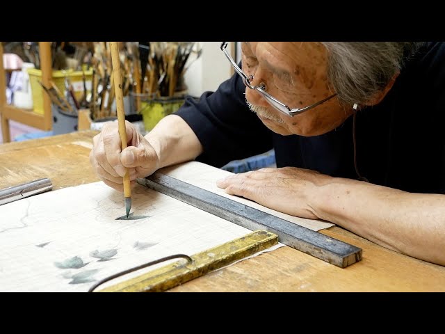 Great hand-painted craftsman in Japan! The process of making a hemp tapestry