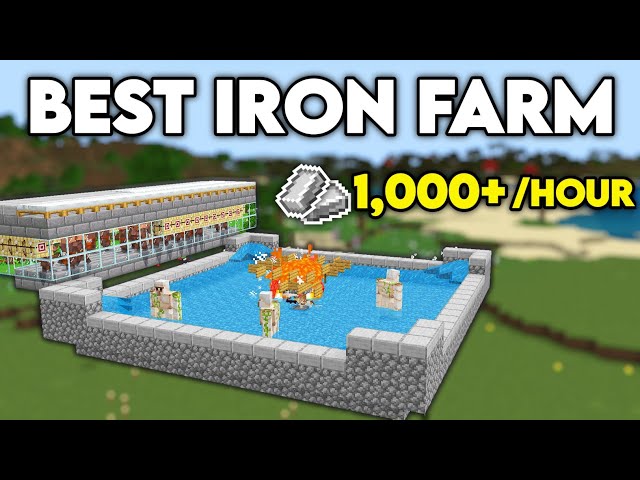 Best Iron Farm with Better Rates - 1.20 Minecraft Bedrock & PE