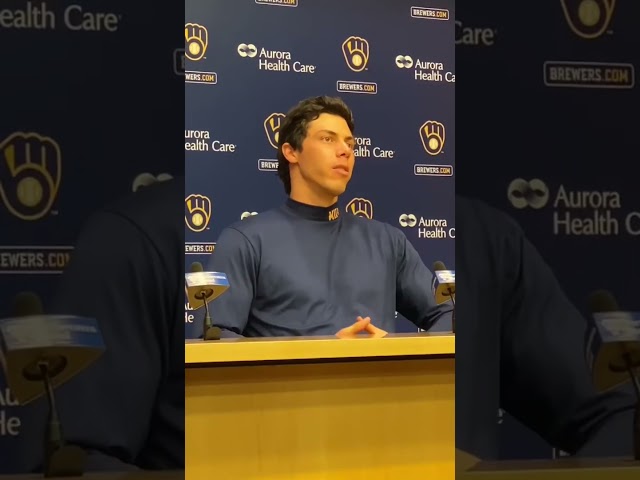 Christian Yelich postgame on Brewers home opener over Twins