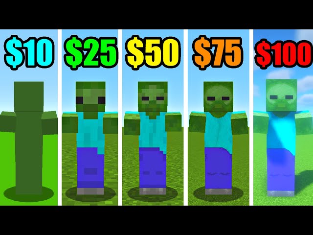 zombie in 10$ vs 25$ vs 50$ vs 75$ vs 100$