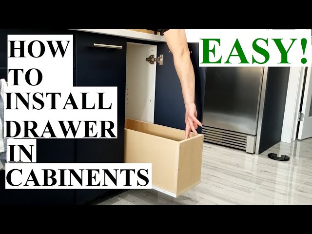 How to Install Drawer in Cabinets Pull Out Drawers - EASY!