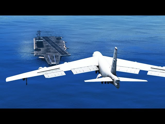 GTA 5 - LANDING GIGANTIC B52 ON THE AIRCRAFT CARRIER (GTA 5 Funny Moment)