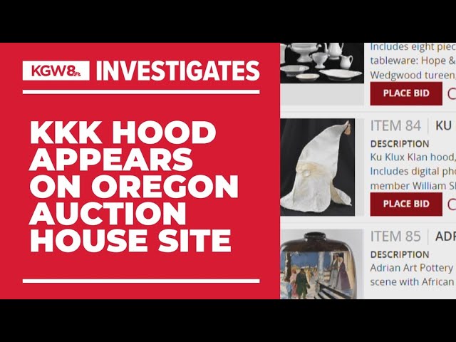 Oregon auction house pulls Ku Klux Klan hood listing from bidding