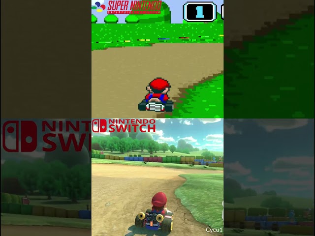 Mario Kart 8 Donut Plains 3 Nintendo Switch vs SNES Track Comparison #mariokart8 #mariokart8deluxe