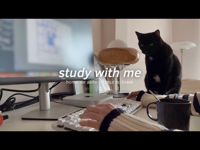 1 hour STUDY WITH ME, work motivation, keyboard asmr, real time + countdown 一緒に勉強