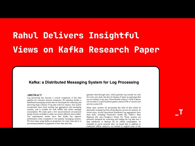 Tech Talk at Tarka: Unraveling Kafka