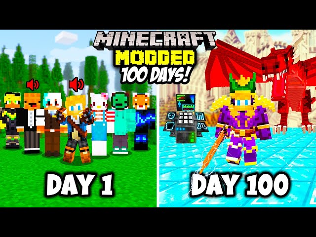 I Spent 100 Days on a MODDED MINECRAFT SERVER with FRIENDS! This is What Happened...