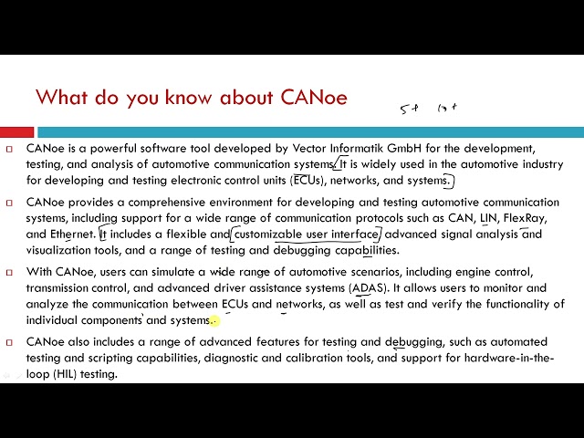 Interview QA on CANoe Tool