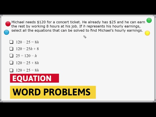 Setting Up Equations From A Word Problem