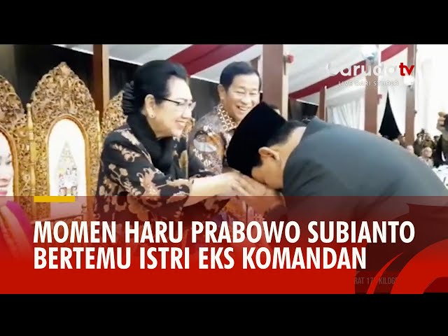 Prabowo Subianto Terharu Bertemu Istri Eks Komandan TNI Jenderal Purnawirawan Wismoyo Arismunandar