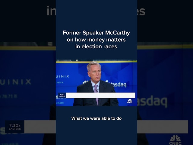 Former Speaker McCarthy on how money matters in election races